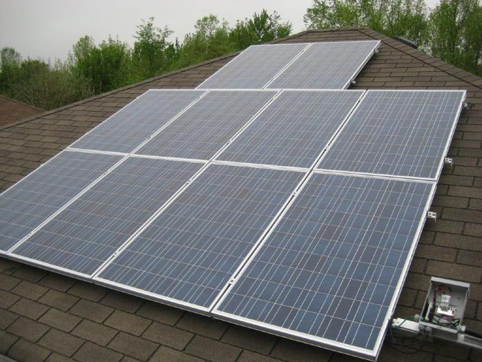 Rooftop solar panel installation